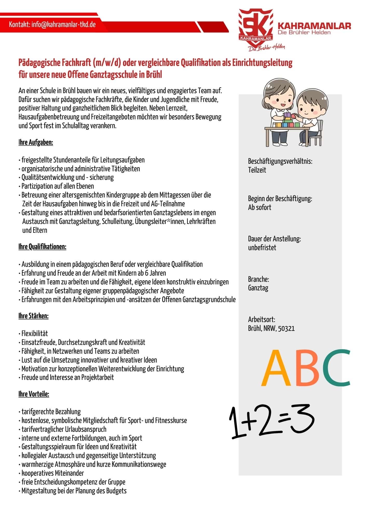 Pädagogische Fachkraft als Einrichtungsleitung